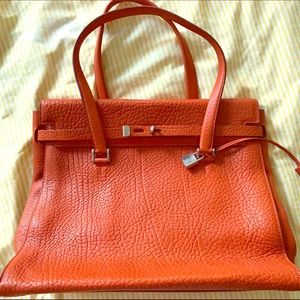 PRICE DROPgenuine leather orange bag.Made in Italy